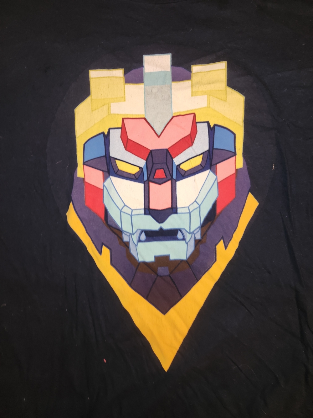 Loot Crate Black T-Shirt with Multicolor Geometric Lion Face